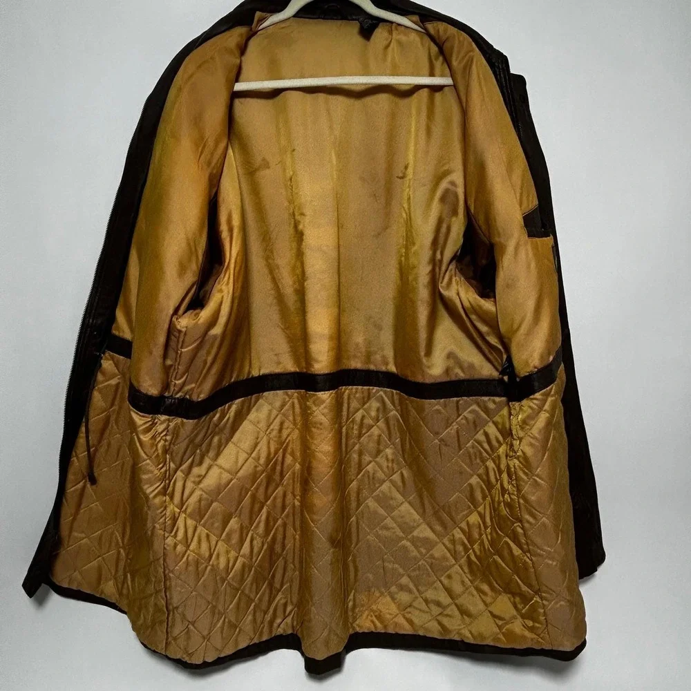 VTG Spiegel Leather Safari Photographer Utility Jacket Brown Chore Mens XLT Tall